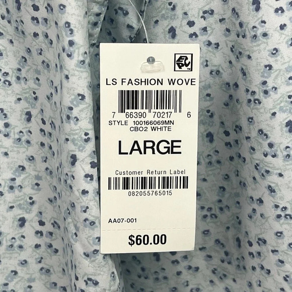 Alfani Floral Print Long Sleeve Button Up Shirt Mens Size Large Cotton NWT - Picture 7 of 9